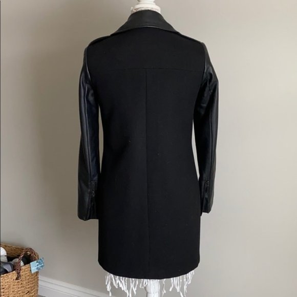 Vince Camuto Black Jacket Leather Sleeves - Picture 3 of 3